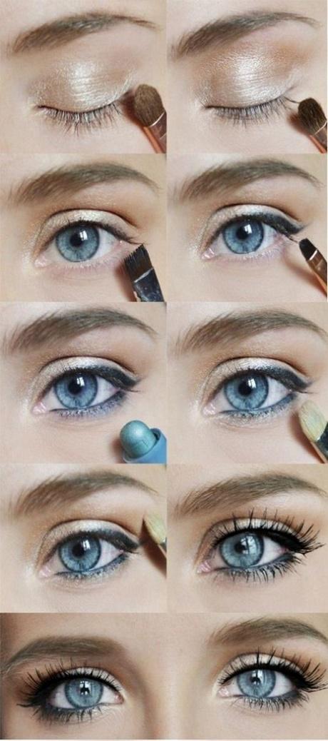 Természetes megjelenésű smink bemutató kék szemekhez